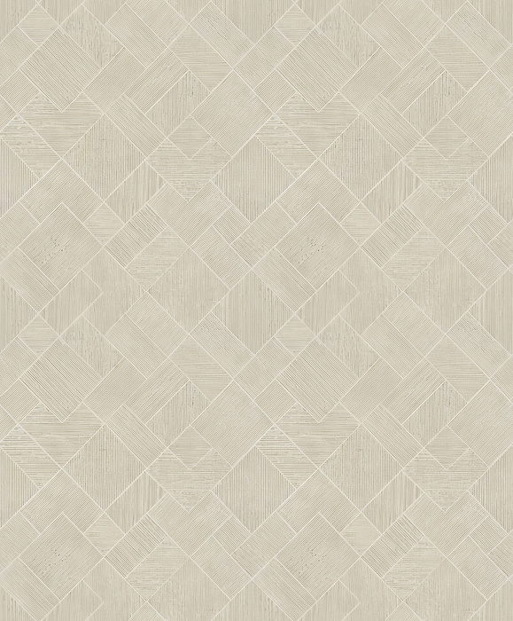 Solenne Reverie Geometric Wallpaper — Warm Taupe