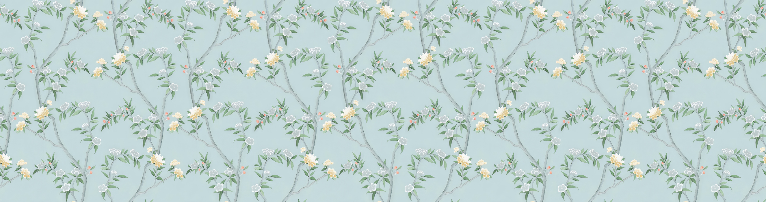 Solenne Passage Floral Wallpaper — Powder Blue
