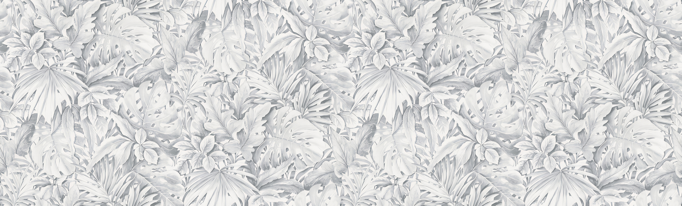 Solenne Cadence Tropical Wallpaper — Silver Gray