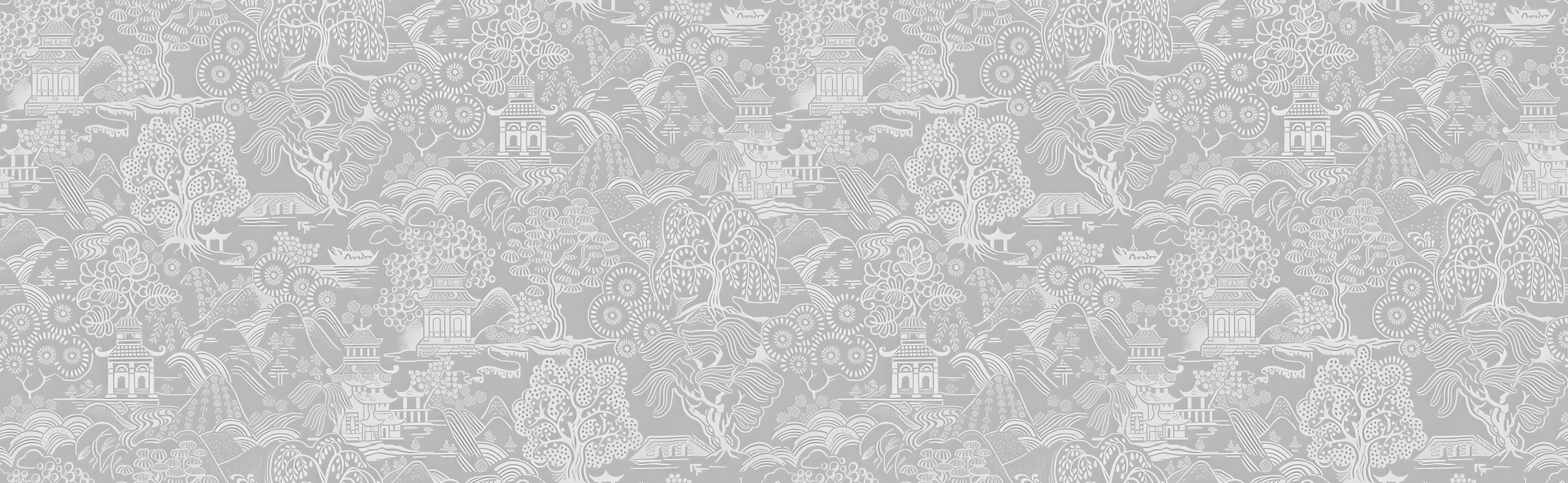 Solenne Journey Ornamental Wallpaper — Silver Gray