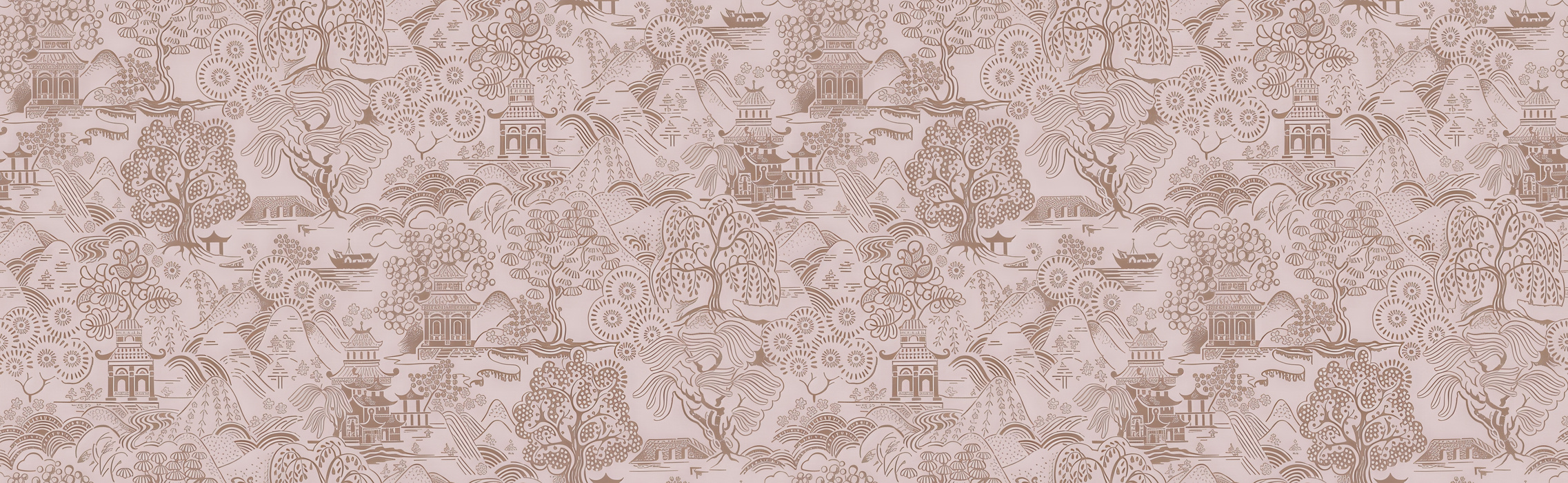 Solenne Journey Ornamental Wallpaper — Dusty Rose