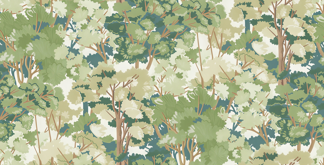 Solenne Prelude Woodland Wallpaper — Soft Sage
