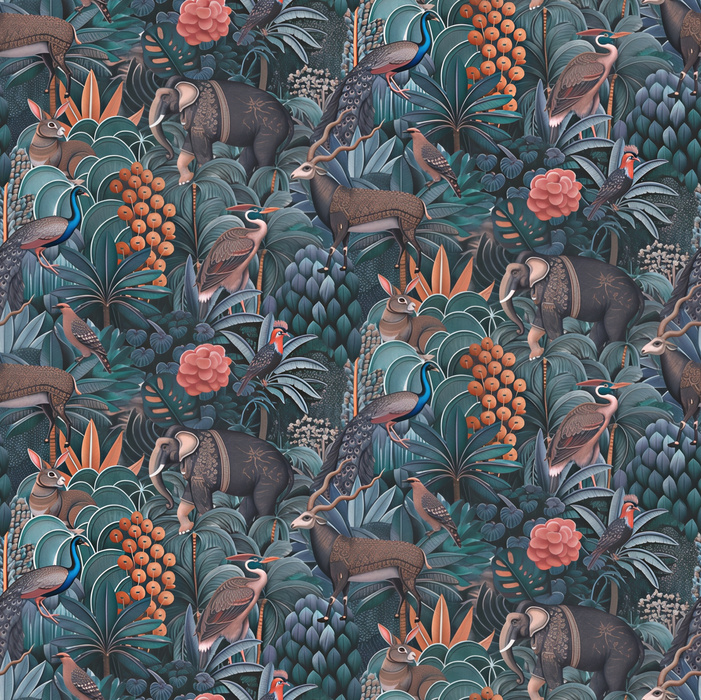 Solenne Enclave Tropical Wallpaper — Navy
