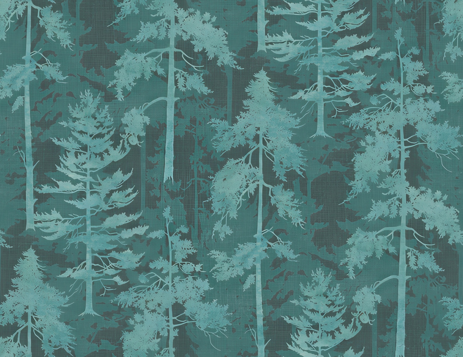 Solenne Tableau Woodland Wallpaper — Peacock
