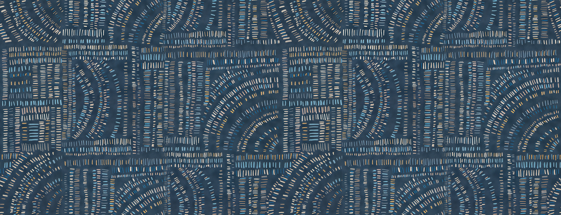 Solenne Verse Geometric Wallpaper — Midnight Blue