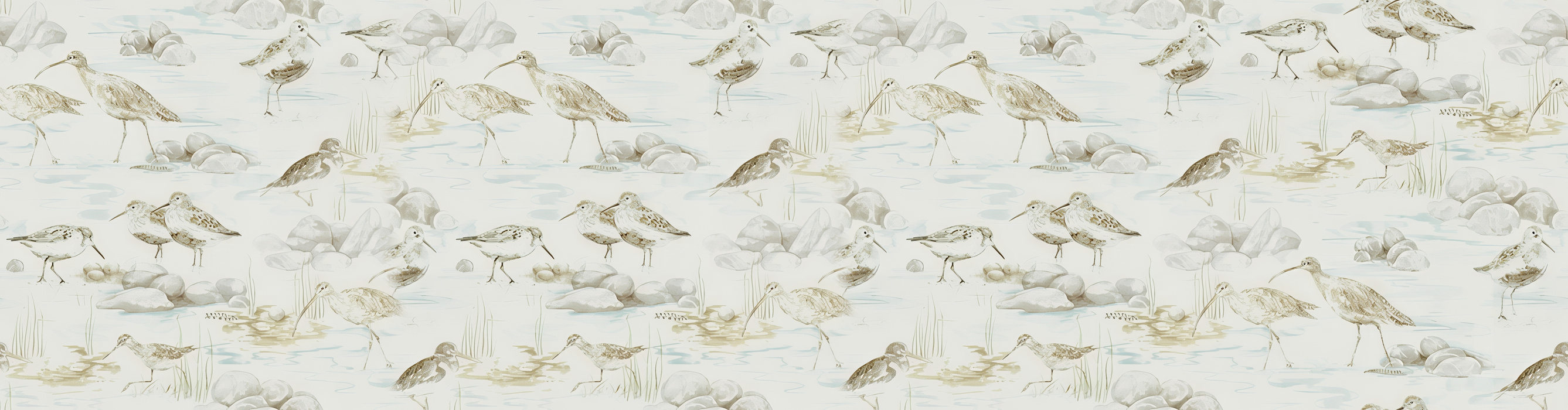 Thistlemere Vista Bird Wallpaper — Ivory