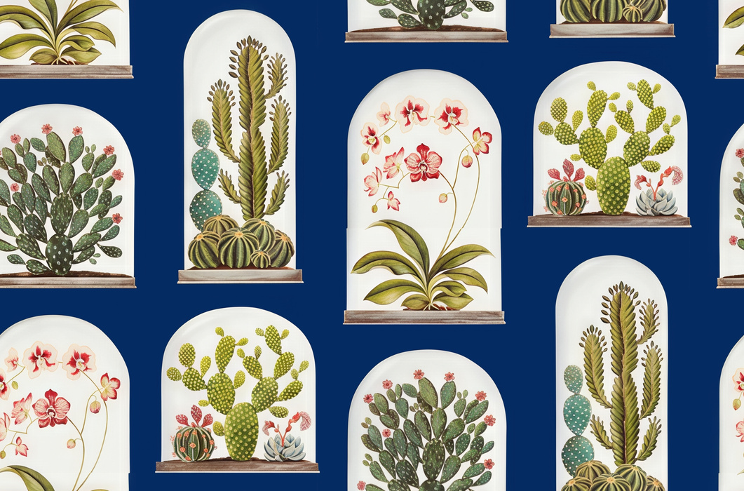 Thistlemere Echo Tropical Wallpaper — Navy