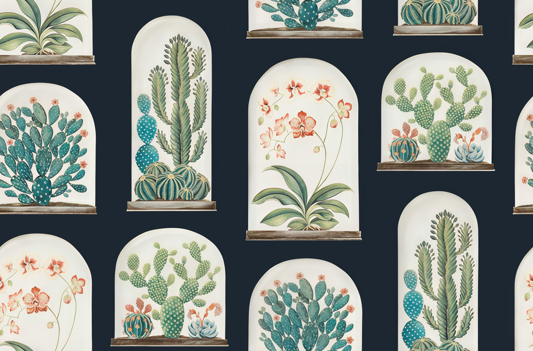 Thistlemere Echo Tropical Wallpaper — Onyx