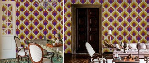 Avelune Tapestry Folk Art Wallpaper — desktop room preview 3