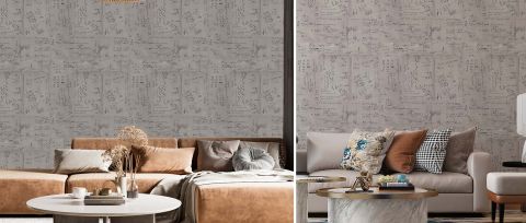 Bellora Cadence Illustrative Wallpaper — Antique Ivory — desktop artwork view 3