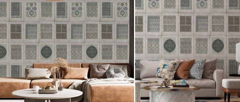 Bellora Drift Ornamental Wallpaper — desktop room preview 3