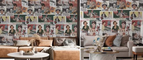 Bellora Gleam Geometric Wallpaper — desktop room preview 3