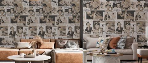 Bellora Gleam Geometric Wallpaper — Sepia — desktop artwork view 3