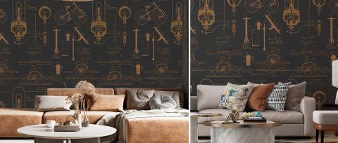 Bellora Haven Illustrative Wallpaper — desktop room preview 3