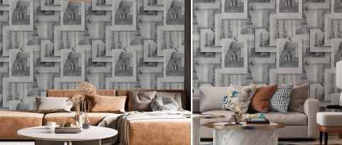 Bellora Muse Architectural Wallpaper — desktop room preview 3