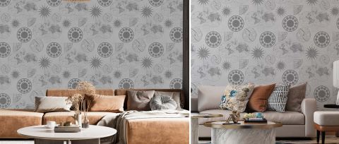 Bellora Reverie Cartographic Wallpaper — desktop room preview 3