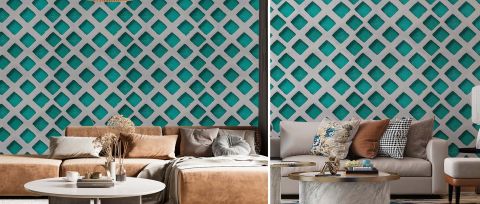 Bellora Rhapsody Geometric Wallpaper — desktop room preview 3