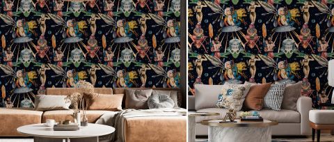 Bellora Serenade Celestial Wallpaper — desktop room preview 3