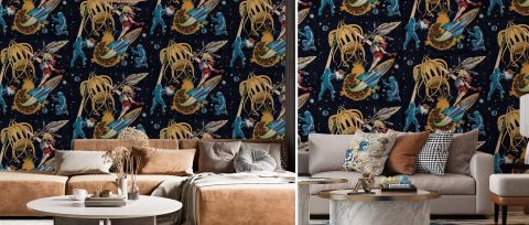 Bellora Solace Celestial Wallpaper — desktop room preview 3