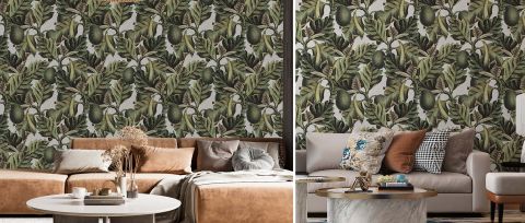 Celandine Atelier Kitchen Motif Wallpaper — desktop room preview 3