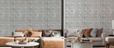 Celandine Enclave Illustrative Wallpaper — Powder Blue — desktop artwork view 3