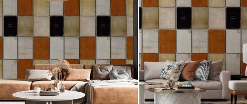Celandine Folio Geometric Wallpaper — desktop room preview 3