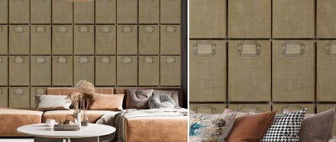 Celandine Gleam Surface Effect Wallpaper — desktop room preview 3