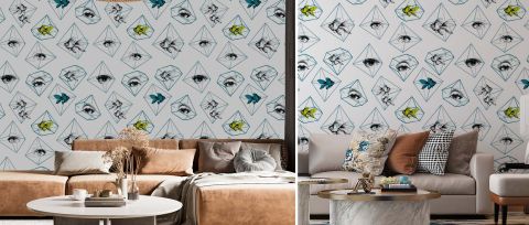 Celandine Haven Marine Wallpaper — desktop room preview 3