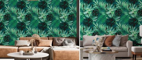 Celandine Muse Woodland Wallpaper — desktop room preview 3