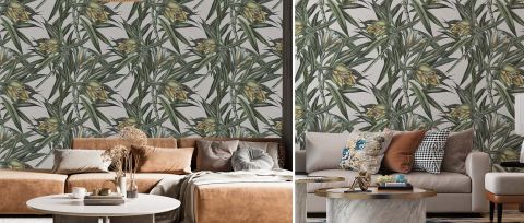 Celandine Solace Kitchen Motif Wallpaper — desktop room preview 3