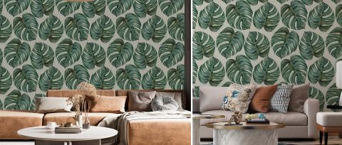 Celandine Tableau Tropical Wallpaper — desktop room preview 3