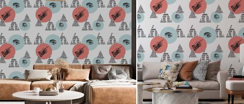 Celandine Whim Illustrative Wallpaper — desktop room preview 3