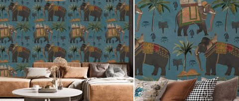 Dovewick Daydream Woodland Wallpaper — desktop room preview 3