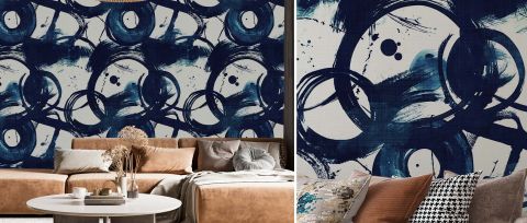 Dovewick Journey Geometric Wallpaper — desktop room preview 3