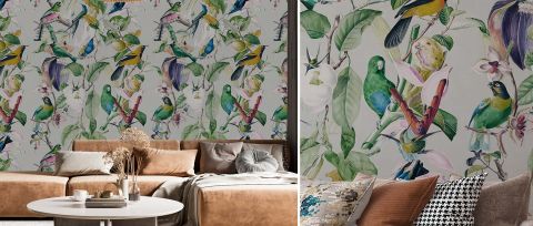 Dovewick Solace Tropical Wallpaper — desktop room preview 3
