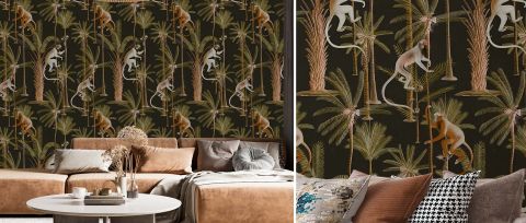 Dovewick Vista Tropical Wallpaper — desktop room preview 3