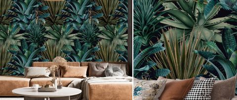 Dovewick Whim Botanical Wallpaper — desktop room preview 3