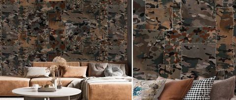 Elowen Cadence Geometric Wallpaper — Earth Tones — desktop artwork view 3