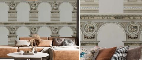 Elowen Daydream Architectural Wallpaper — desktop room preview 3