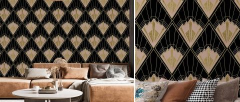 Elowen Gleam Art Deco Wallpaper — desktop room preview 3