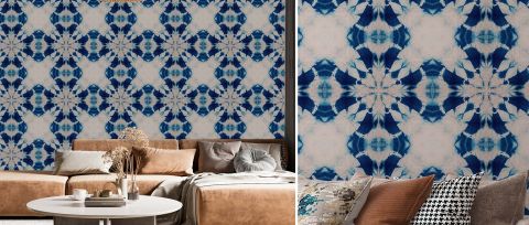 Elowen Haven Geometric Wallpaper — desktop room preview 3