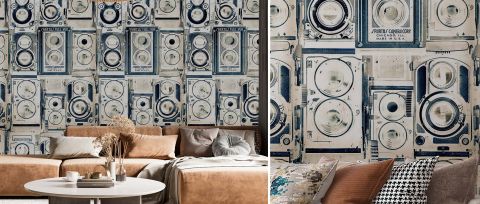Elowen Muse Geometric Wallpaper — desktop room preview 3