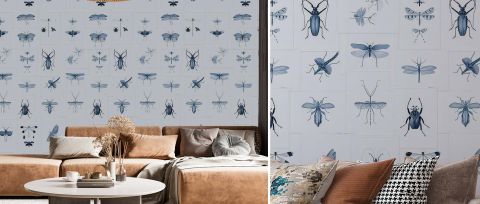 Elowen Prelude Bird Wallpaper — Powder Blue — desktop artwork view 3