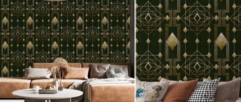 Elowen Serenade Art Deco Wallpaper — desktop room preview 3