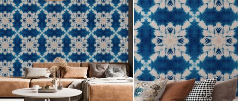 Elowen Story Geometric Wallpaper — desktop room preview 3