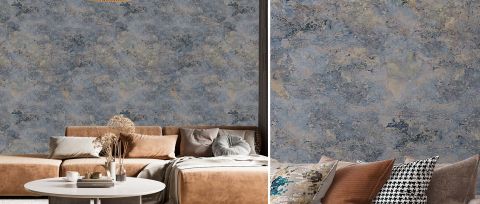 Elowen Tableau Surface Effect Wallpaper — desktop room preview 3