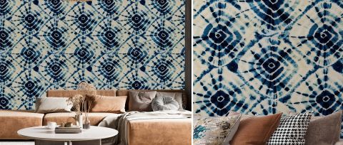 Elowen Vista Geometric Wallpaper — desktop room preview 3