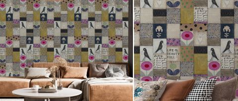 Fenwick Muse Geometric Wallpaper — desktop room preview 3