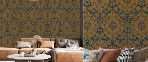 Fenwick Story Ornamental Wallpaper — desktop room preview 3