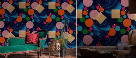 Gildmere Cadence Geometric Wallpaper — desktop room preview 3
